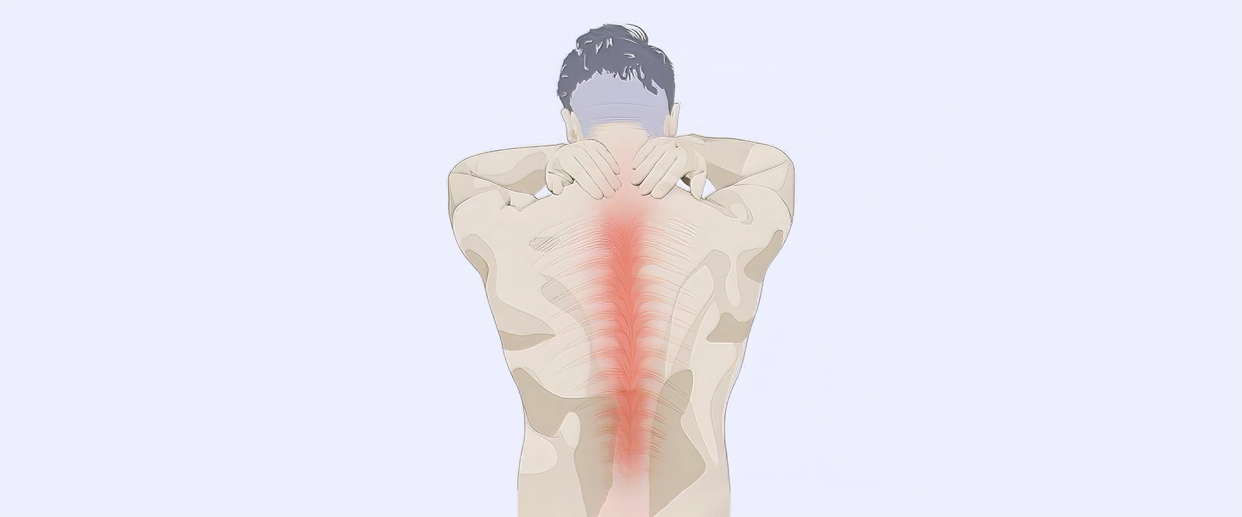 Man back view with osteoporosis