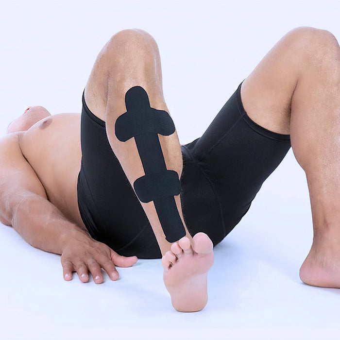 kinesiology tape on shin