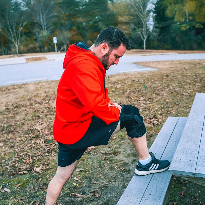 Man stretching outdoor