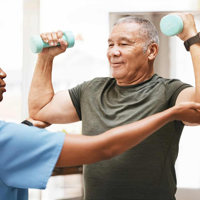 physical therapist training older male