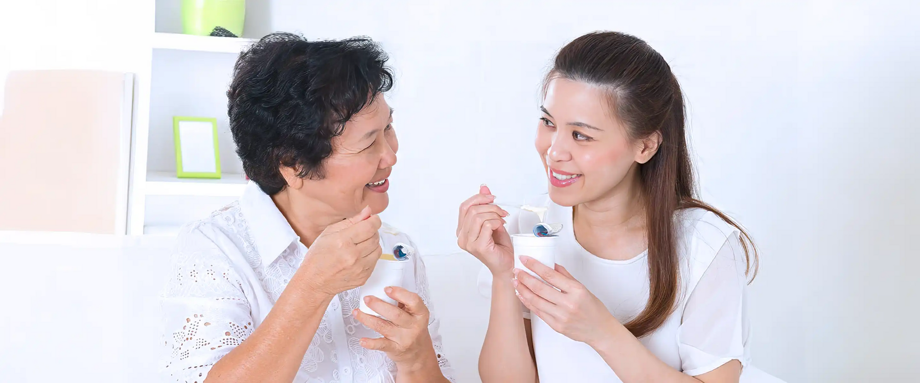 Senior mother and adult daughter