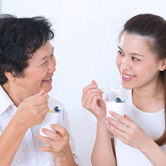 Senior mother and adult daughter