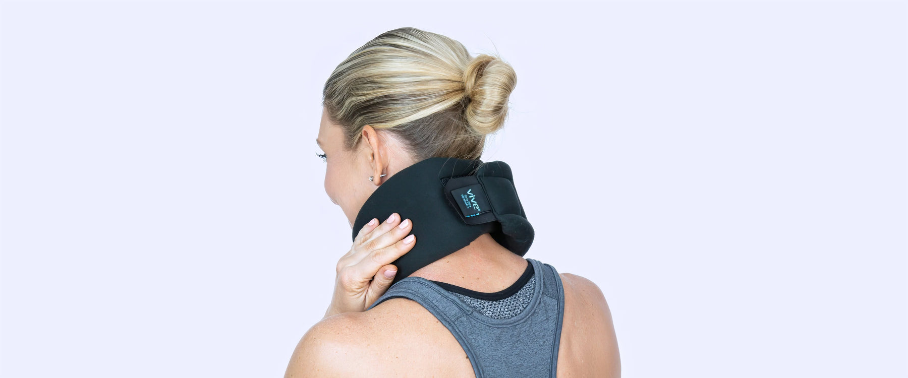 Woman Wearing Neck Brace