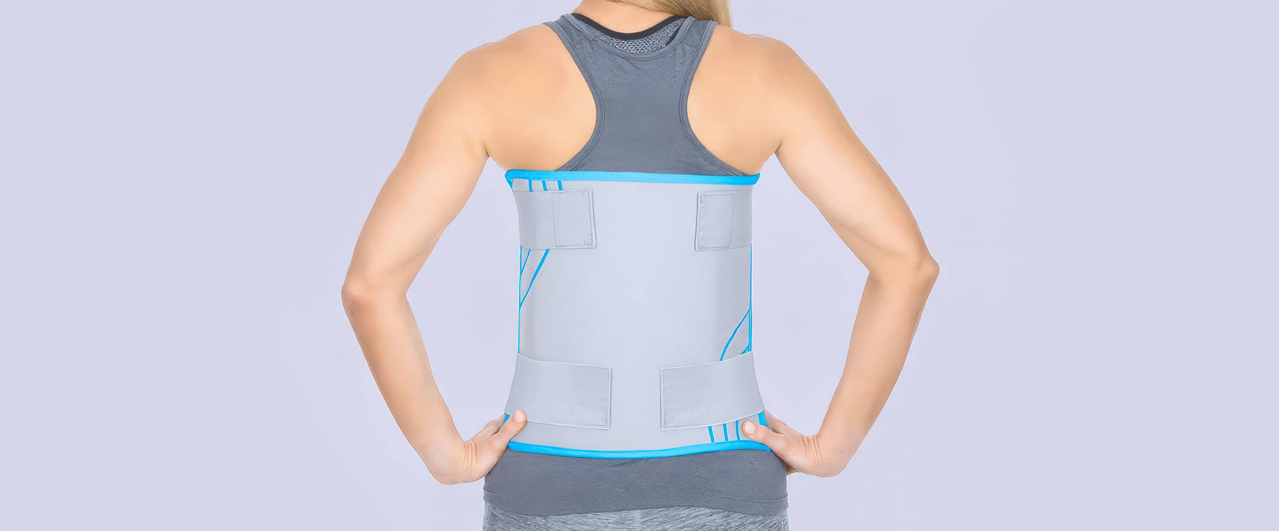 Woman wearing large ice wrap on her back