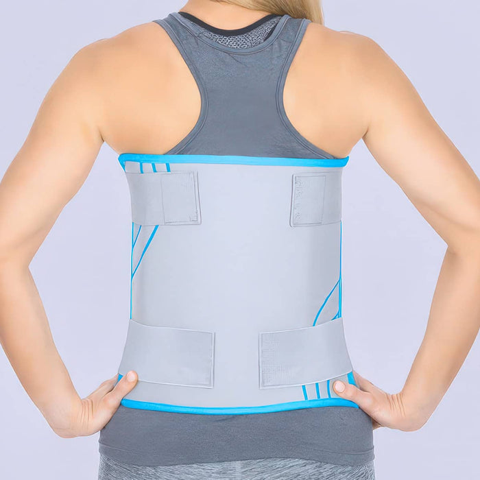 Woman wearing large ice wrap on her back