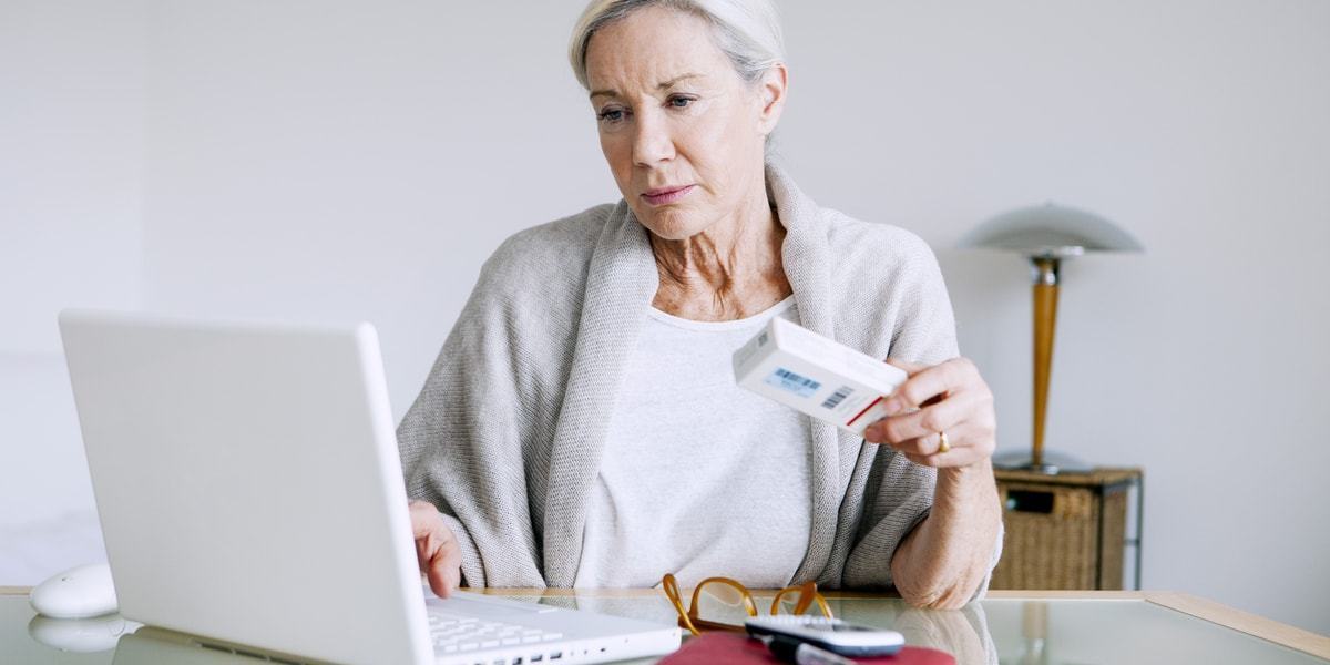 Woman buying medicines online