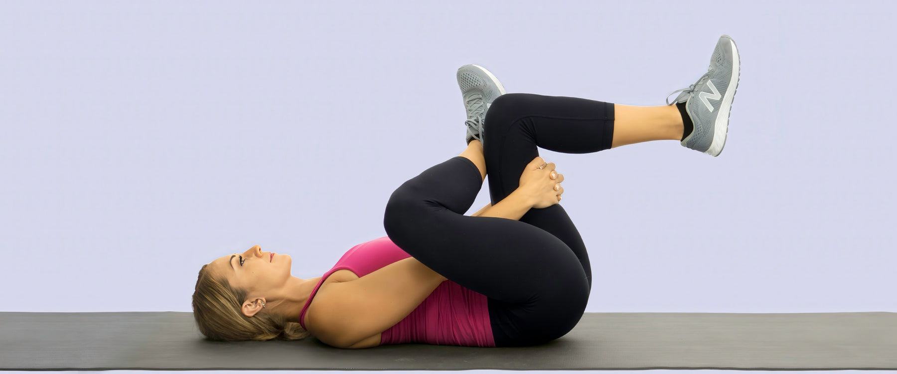 woman hip stretching