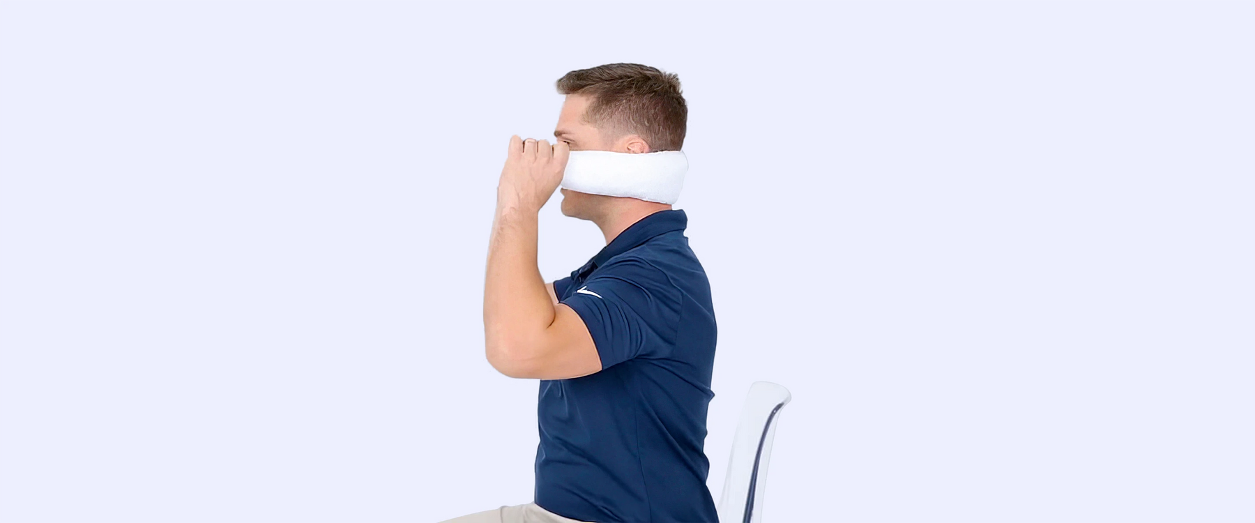 man stretching neck