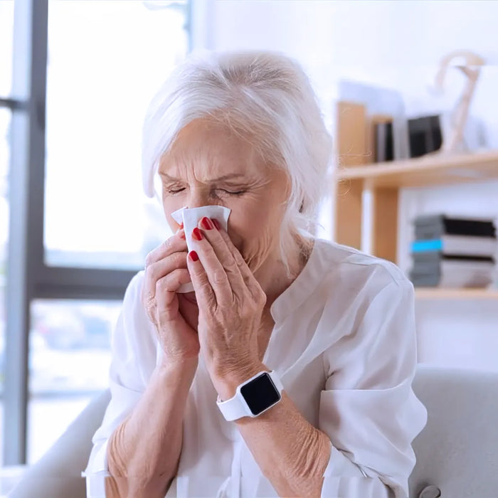 senior woman with Cough