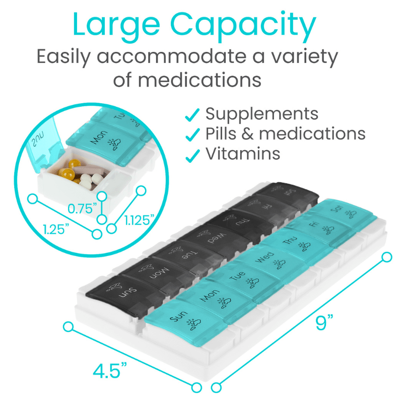 Med Manager XL Medicine Organizer and Pill Case, Holds (25) Pill