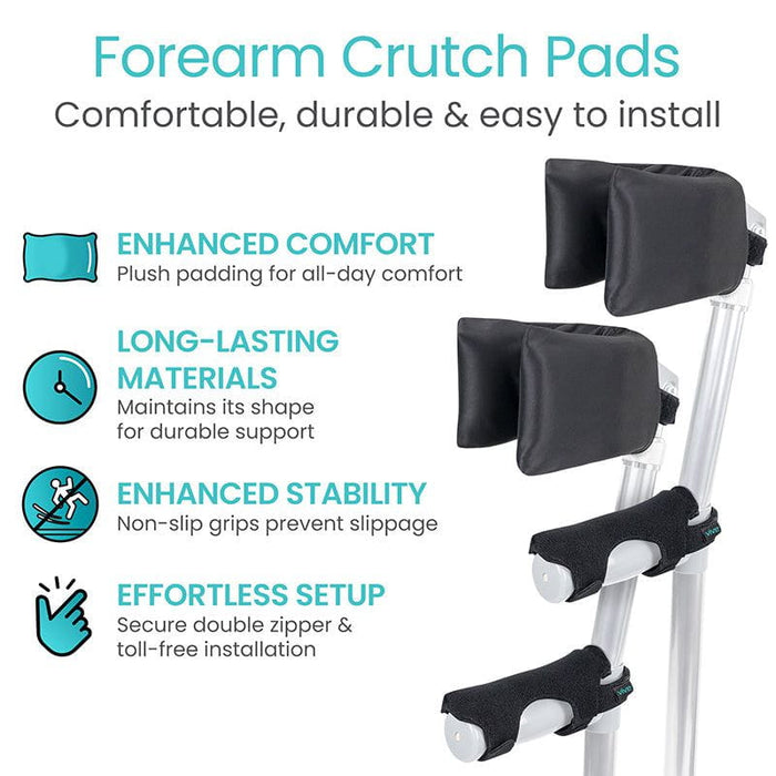 forearm crutch pads, comfortable, durable, easy to install