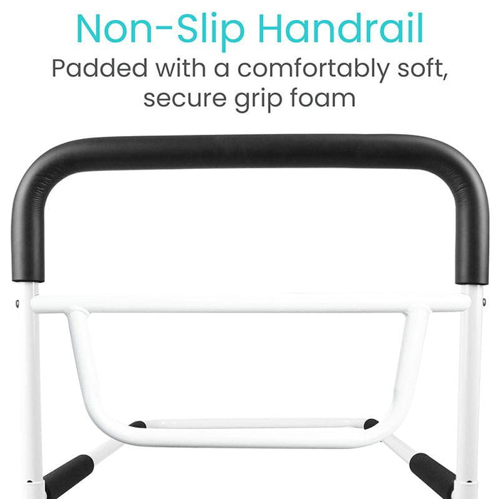 non-slip handrail padded with comfortably soft, secure foam grip