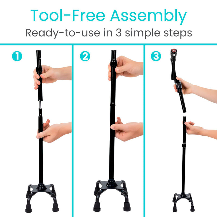 Easy Assembly Quad Cane