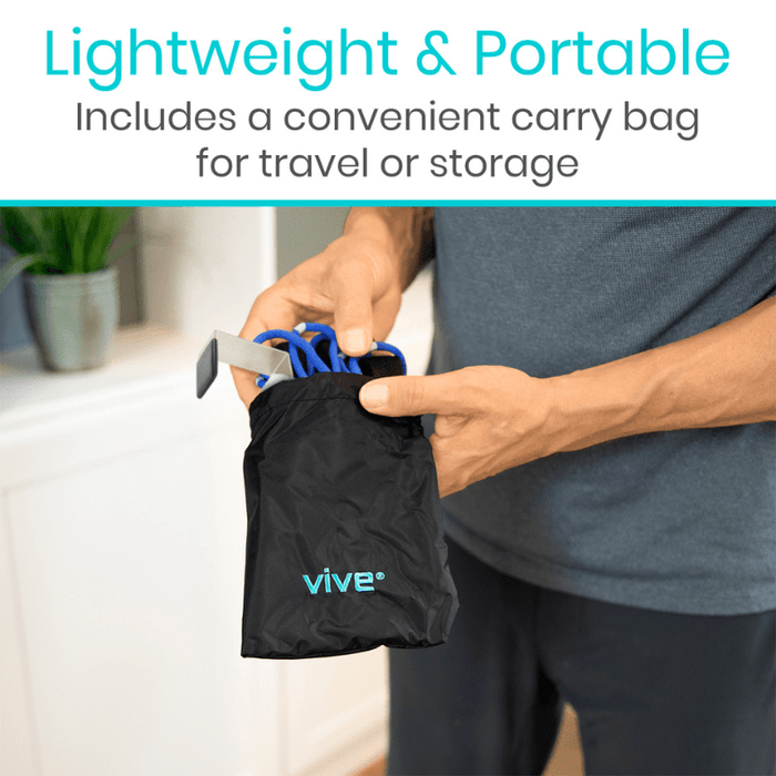 lightweight and portable; includes carry bag for travel and storage