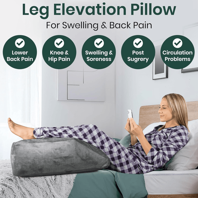 Leg Elevation Pillow Foot Ankle Elevation Leg Support Pillow to Elevate  Foot Wedge Pillow Post Surgery Leg Elevator Cushion Heel Protectors for