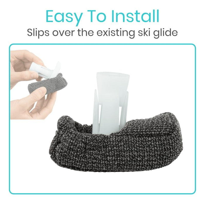 Easy To Install, slips over the existing ski glide