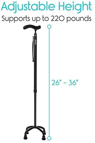 adjustable height from 26" - 36"; supports up to 220 pounds