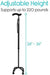 adjustable height from 26" - 36"; supports up to 220 pounds