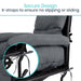 full wheelchair cushion with secure straps prevent slipping or sliding