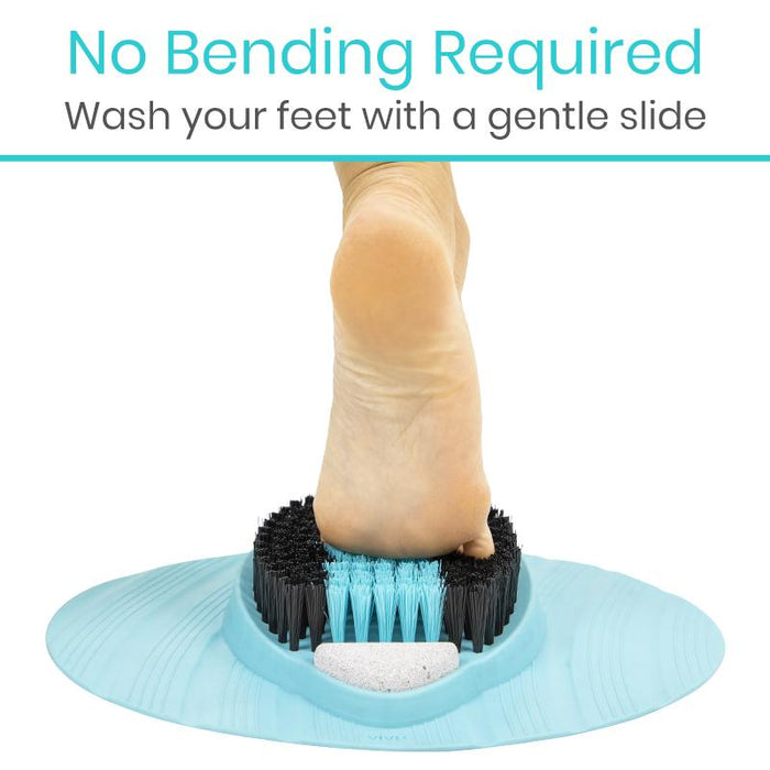 No Bending Required Wash your feet eoth a gentle slide