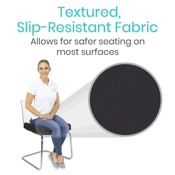 Textured, Slip-Resistant Fabric Allows for safer seating on most surfaces