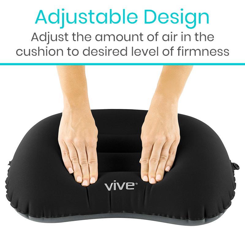 Vive Inflatable Lumbar Support Cushion with Bag - Backrest Pillow