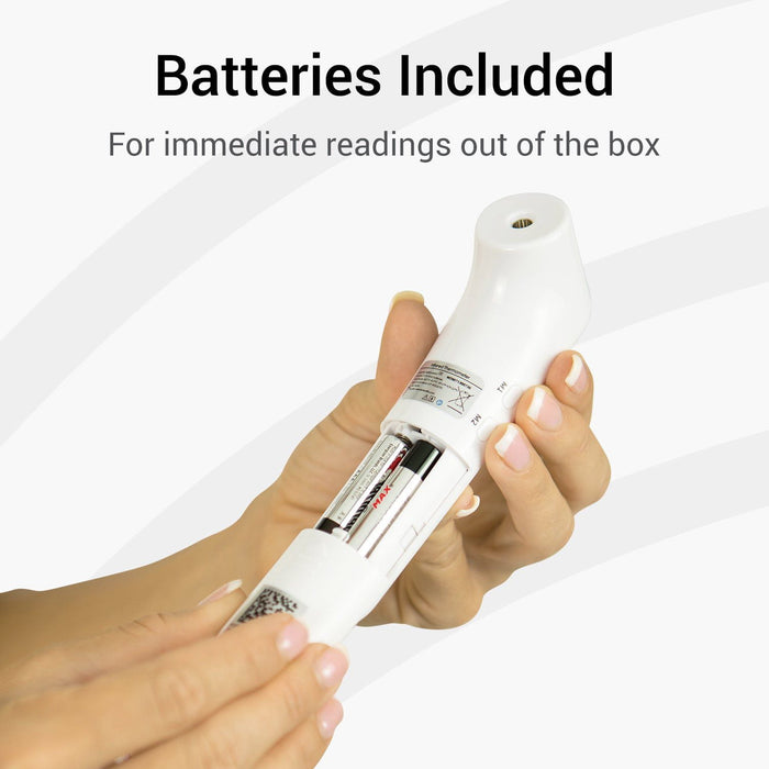 batteries included for immediate readings out of the box