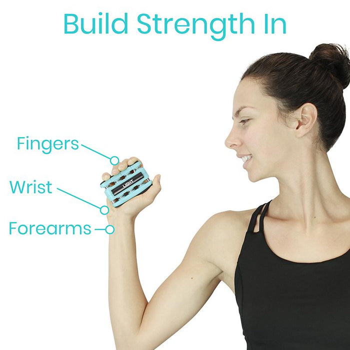 Build strength in Fingers, Wrist, Forearms