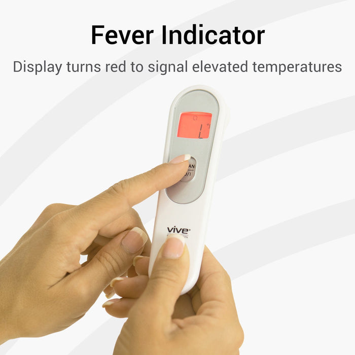 fever indicator - display turns red to signal elevated temperatures