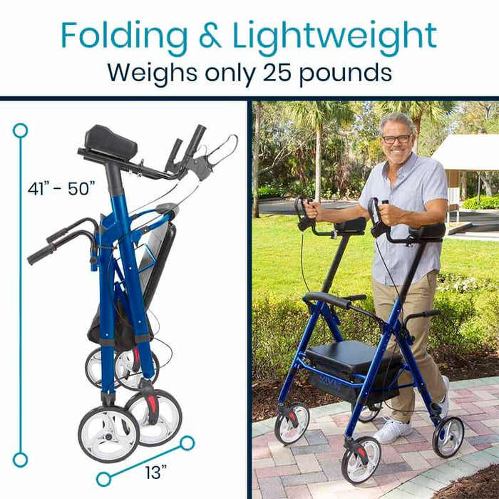 Folding lightweight upright walker series T