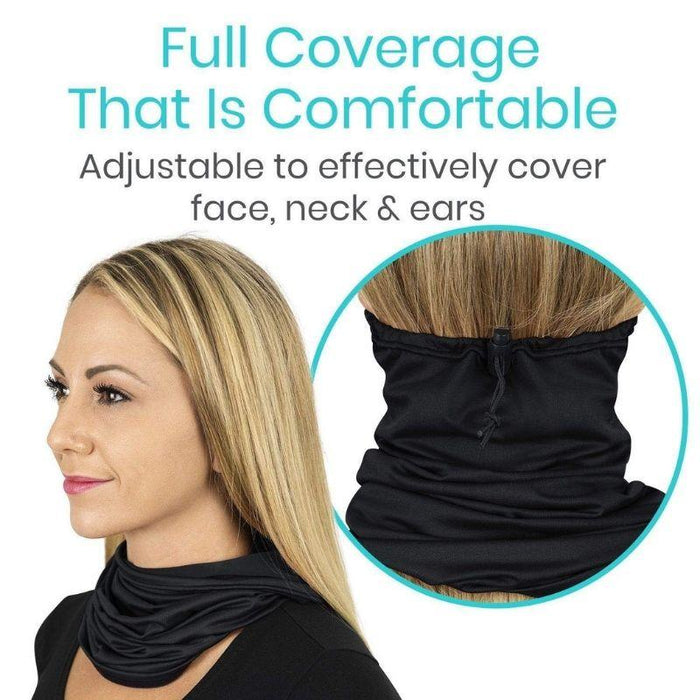 Full Coverage That Is Comfortable, Adjustable to effectively cover face, neck & ears