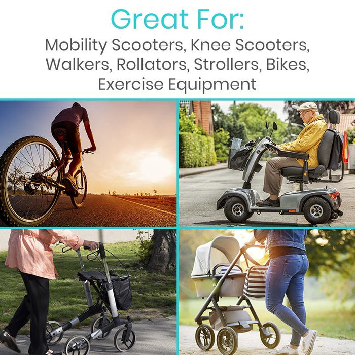 Great for Mobility Scooters, Knee Scooters, Walkers, Rollators, Strollers, Bikes, Exercise Equipment