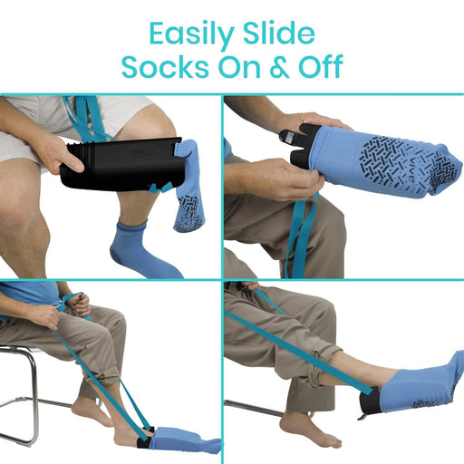 Easily slide socks on and off