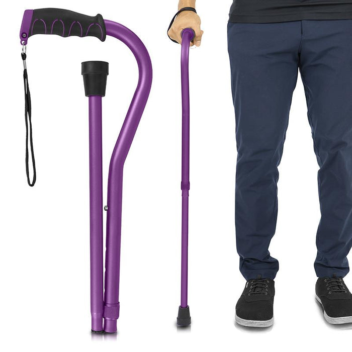 Folding Offset Cane Purple