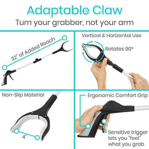 adaptable claw to turn your grabber 90 degrees, not your arm