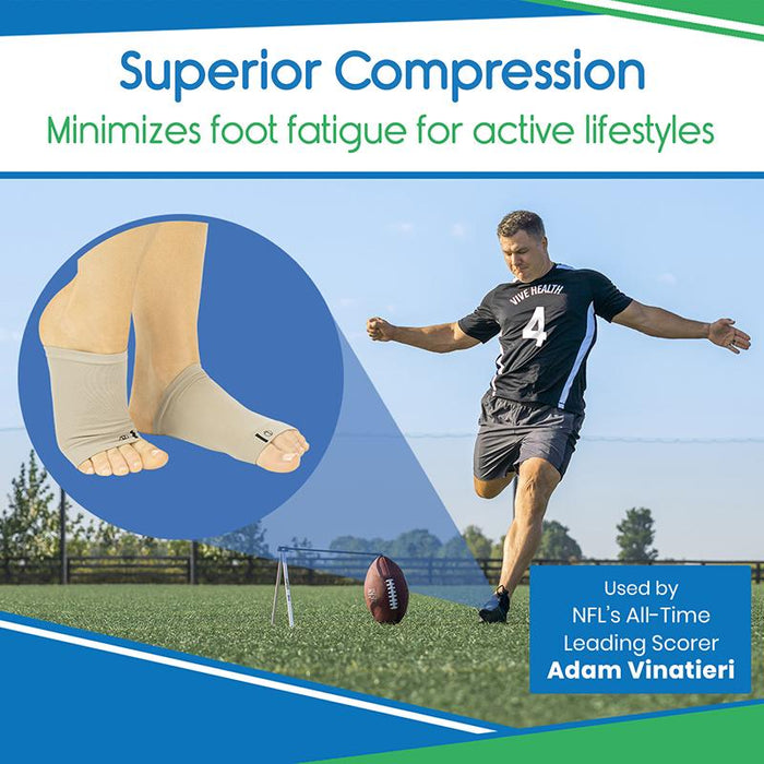 Superior Compression Minimizes foot fatigue for active lifestyles