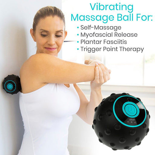 vibrating massage ball for self-massage, myofascial release, plantar fasciitis, & trigger point therapy