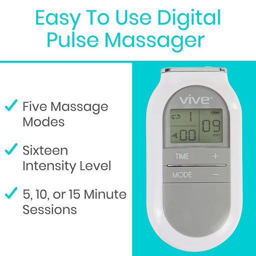 5 mode massager with 16 intensity levels & 5, 10, or 15-minute sessions