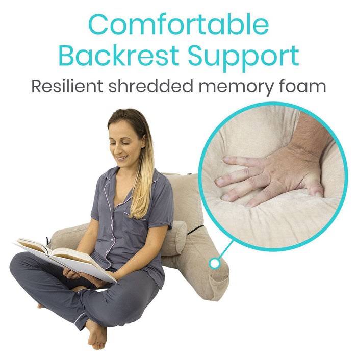 Comfortable Backrest Support. Resilient shredded memory foam