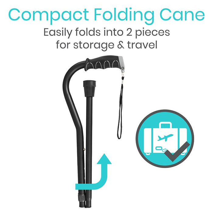 Compact Folding Cane Easily folds into 2 pieces for storage & travel