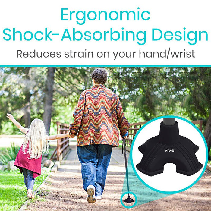 Ergonomic and shock-absorbing design to reduce strain on hand and wrist