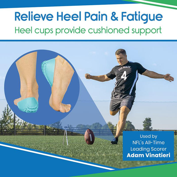 Relieve Heel Pain & Fatigue. Heel cups provide cushioned support