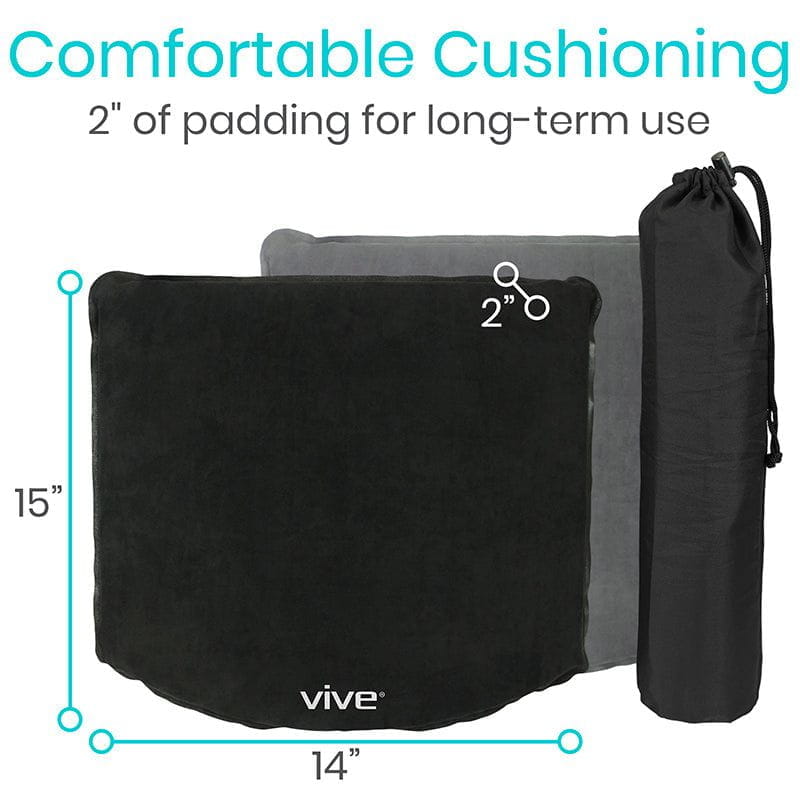 Vive Inflatable Lumbar Pillow - Cushion for Airplane Seat Travel Support -  Lower Back Cushion for Car, Office Chair - Adjustable Firm Air Neck Pain
