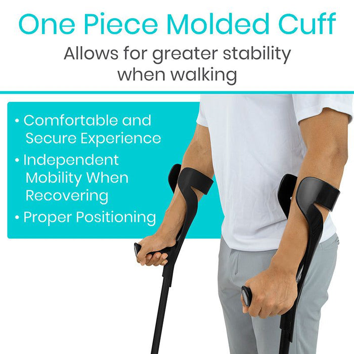 one piece molded cuff for greater stability when walking