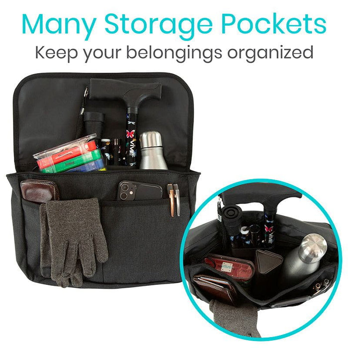 many storage pockets to keep belongings organized