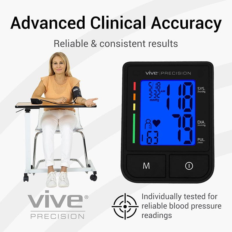  Vive Precision Smart Wrist Blood Pressure Monitor - Digital  Automatic Accurate BP Cuff Machine for Irregular Heartbeat & Heart Rate  Detection at Home - Portable Wireless Display for Adults, Pregnancy :  Health & Household