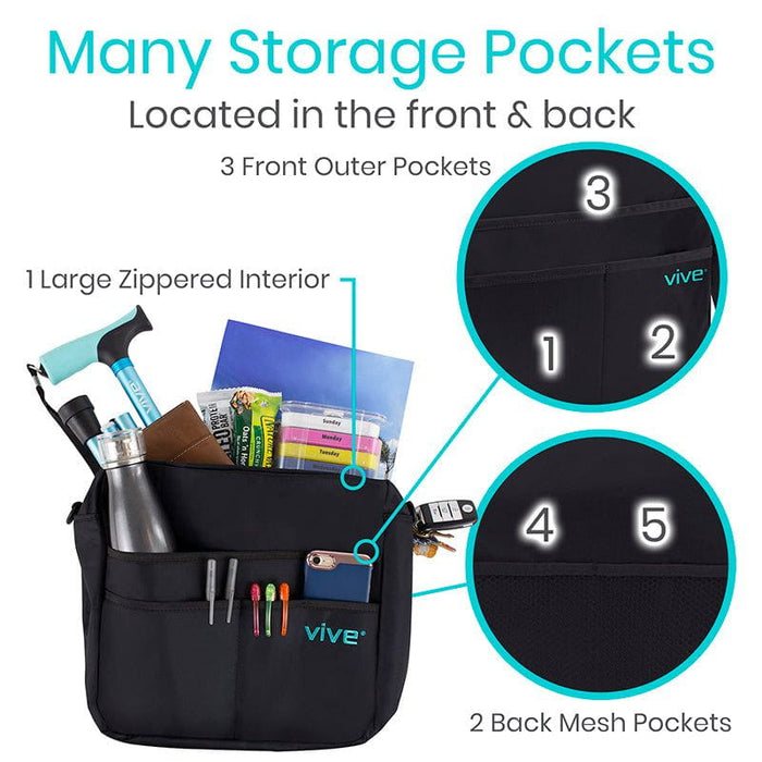 many storage pockets locating in the front & back