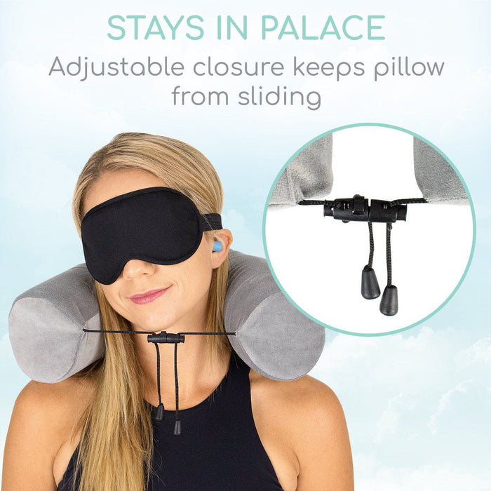 Stays in place. Adjustable closure keeps pillow from sliding.