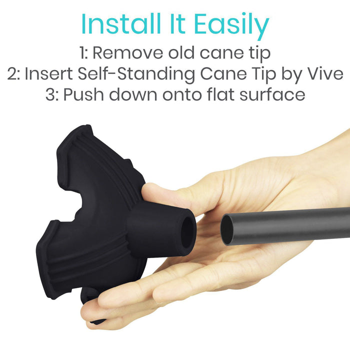 easy to install standing cane tip