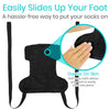 soft terry cloth sock assist easily slides up foot